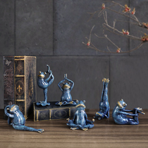 Yoga frog ornaments Nordic living room entrance Hotel study Home decorations Animal ornaments Gifts