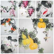 Daya Hall Gallery special price pure hand-painted three-foot bucket Chinese painting flower and bird study decoration calligraphy and painting manuscript Feng Shui hanging painting