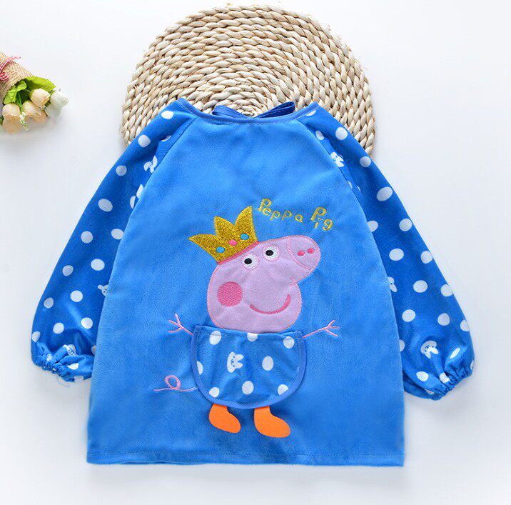 Crystal velvet baby cover dress Anti-dressing baby eating clothes Waterproof children's bib painting clothes Cover dress protective clothing apron