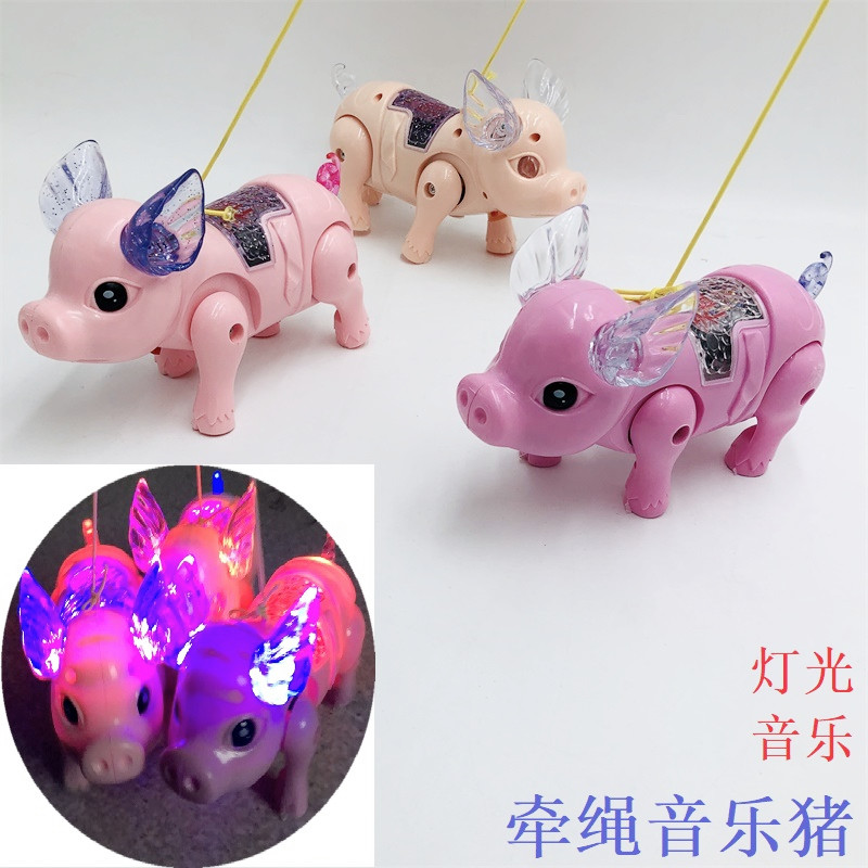 Phù hợp với điện Pig Light Music Drawopes Pig Pig Eight Rings Stand Night Market Đồ chơi trẻ em Quà tặng Bán sỉ - Đồ chơi điều khiển từ xa xe hot wheels