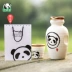 Panda House Zen Bamboo Ink Bộ trà gốm Panda Bộ 5 mảnh Gửi cho bạn bè nước ngoài Bộ quà tặng kỳ nghỉ - Trà sứ