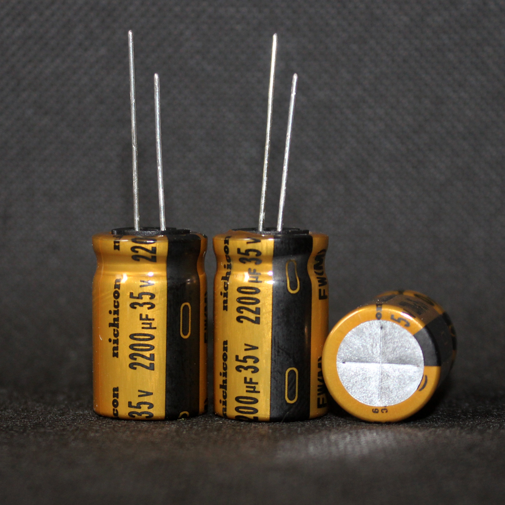 Original nichicon Nigecon 35V 2200uF FW Series Golden Audio Electrolytic Filter Capacitor