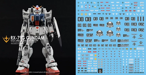 Наклейка с пламенной водой GHOST HG Gunpla 08MS Team Land Combat Type флуоресцентная наклейка с водой Готовый запас