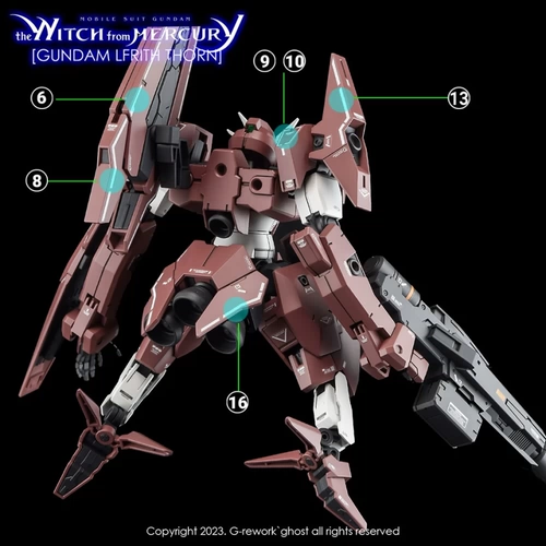 Witch of Ghost HG Mercury 18 Thorne Demon Gundam HD флуоресцентные наклейки с водой