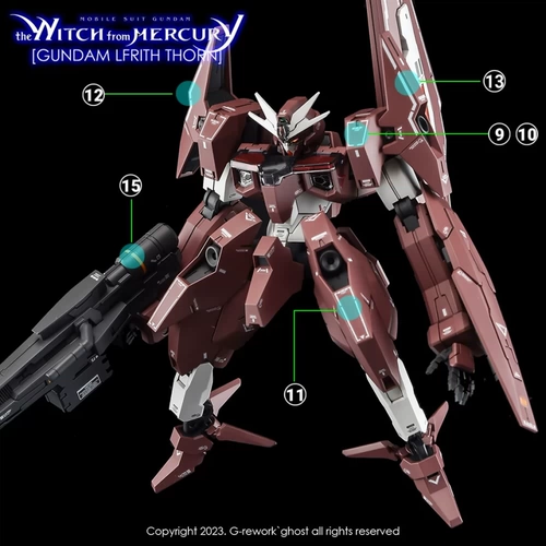Witch of Ghost HG Mercury 18 Thorne Demon Gundam HD флуоресцентные наклейки с водой