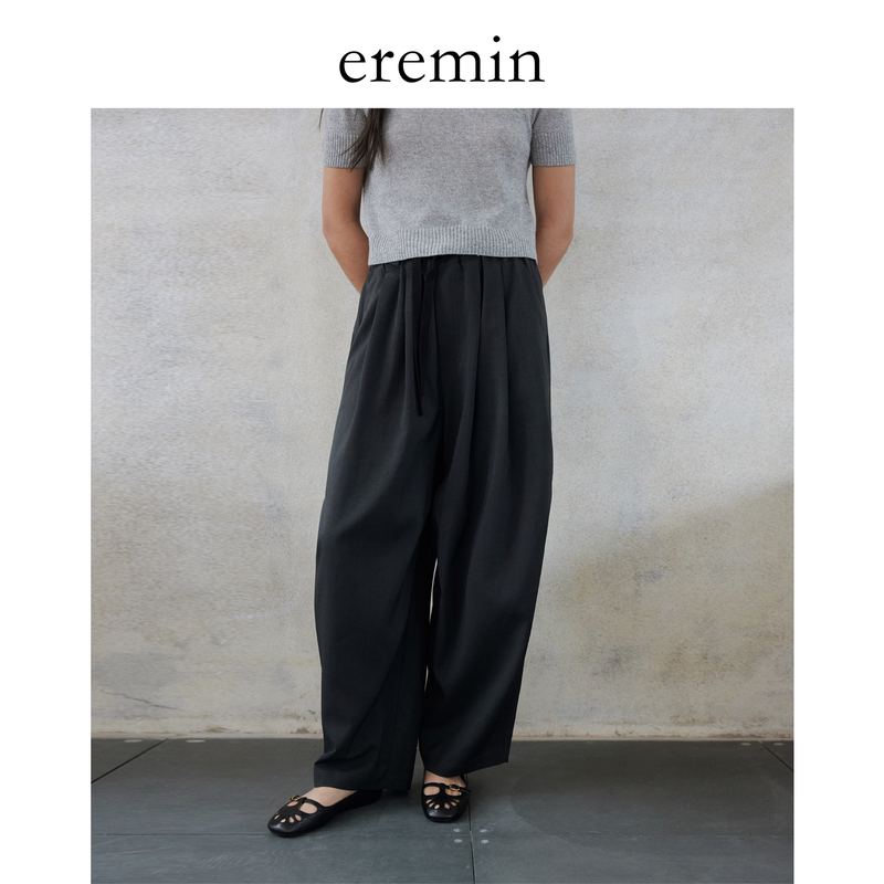 Eremin Lin Moqing/Grey-Green Balloon Pants/Lazy Style Summer Thin Loose Wide-Leg Casual Pants for Women