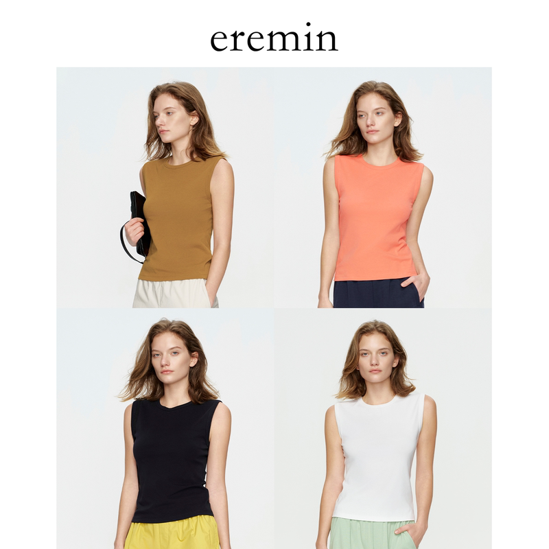 Eremin Lin Moqing/Just Need a Tank Top/Body-Shaping, Elastic, Round-Neck, Solid Color, Sleeveless Top That Covers Side Breasts Eremin Lin Moqing/Just Need a Tank Top/Body-Shaping, Elastic, Round-Neck, Solid Color, Sleeveless Top That Covers Side Breasts