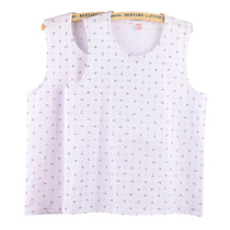 Middle-aged and elderly undershirt cotton ladies sleeveless vest mother wide shoulder underwear round neck jacket base printing short sleeve