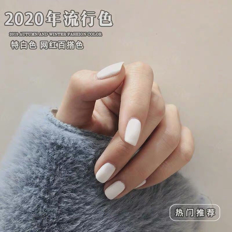 Pure colour explicit white nail polish nail salon special 2021 net red pop white nail phototherapy glue