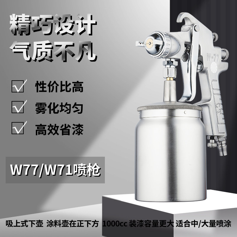 W-77 primer large-caliber spray gun W-71 topcoat latex paint upper and lower pot large-caliber CT pneumatic paint spray gun