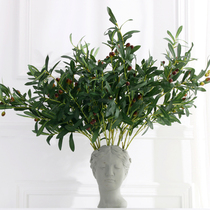 10 fork olive branch with fruit simulation green leaves green flowers and grass wedding venue interior decoration bouquet with leaves