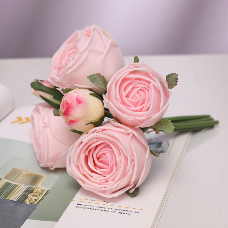 6 branches of tea Meimei simulation bouquet moisturizing hand feel short branch fake flower living-room bedroom tea table Desktop small swing piece decoration