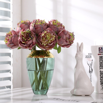 Morandi American Peony Bouquet simulation flower fake flower silk flower big wedding floral decorative accessories desktop ornaments