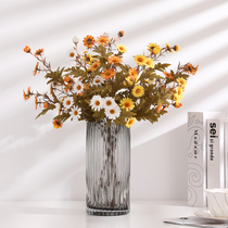 Chamomile artificial flower fake flower single small Daisy high-grade silk flower Nordic hipster living room table ornaments decoration