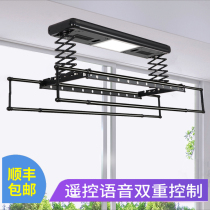 Factory balcony black electric lifting drying rack intelligent clothes clothes dryer voice control remote control voice telescopic drying clothes drying Rod