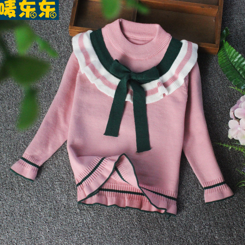 女童秋冬新款打底衫宝宝韩版套头毛衣外套小女孩19秋冬毛线衣服潮