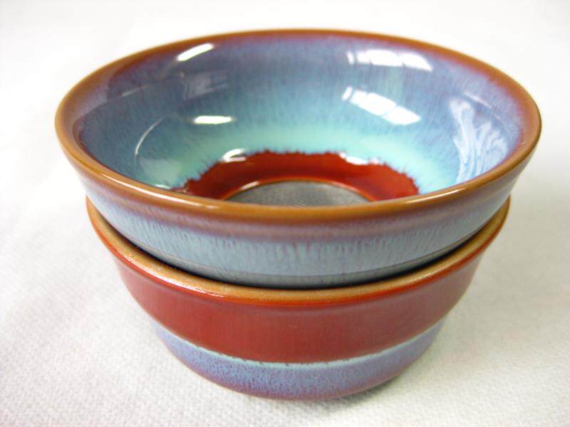 Yu Zhou Jun Kiln Egg Green Date Red Glaze porcelain steel mesh filter Tea ware Herbal Tea With Funnel Porcelain Pendulum