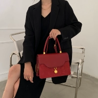 Красная вместительная и большая сумка через плечо для невесты, премиум класс