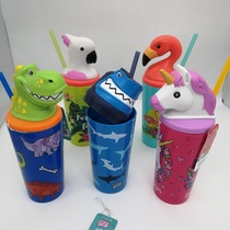 Foreign trade export childrens water dinosaur cup unicorn bird juice cup boys and girls love to drink water strange cup