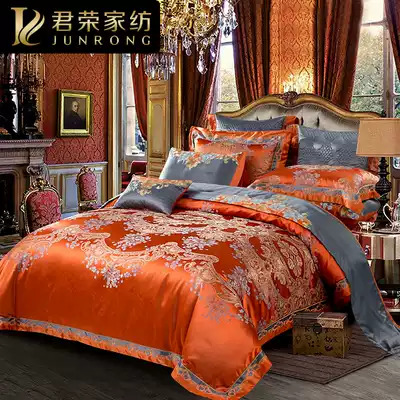 European wedding four-piece set of American luxury bed linen bedding cotton tribute satin wedding 60 or 80 sets