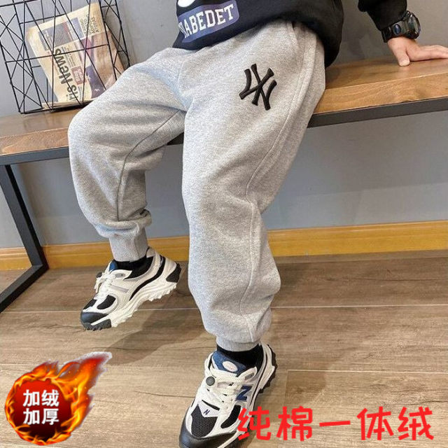 Children's clothing boys' pants spring and autumn children's sports pants casual sweatpants spring plus velvet style middle and big children 2022 new