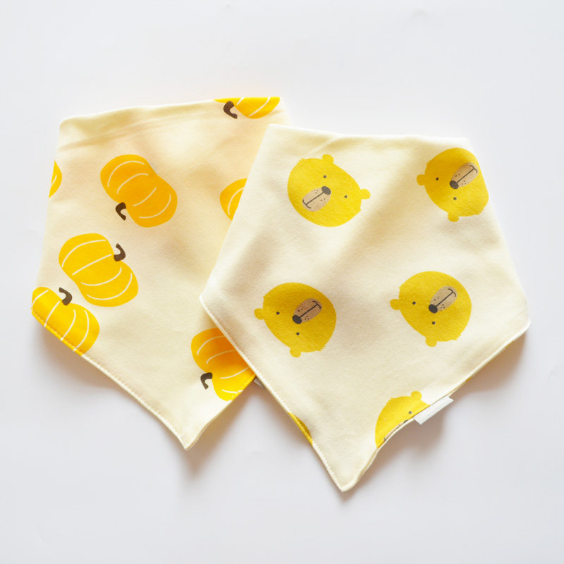 Newborn Saliva Towel Beginner Baby Pure Cotton Triangular Towel Child Double Press Buckle Enclosure Pocket Baby Double hyperflexor spring summer