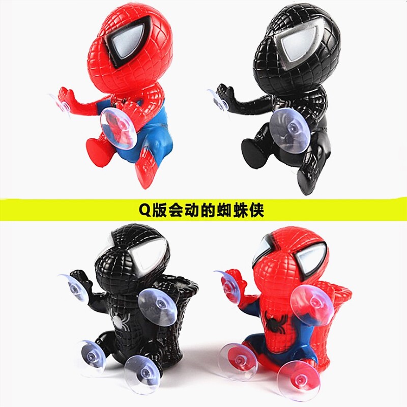 Cute and delicate sucker type Q version Spiderman Bamboo Basket Paparazzi Car Ornament Accessories Automotive Supplies