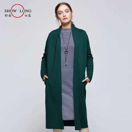 Shulang mùa thu / mùa đông thời trang mới vừa chiều dài dệt kim Cardigan hiển thị mỏng áo len áo khoác nữ DSF3N51