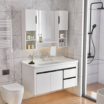 Simple modern bathroom cabinet combination toilet wash table sink wash basin toilet bathroom cabinet small apartment