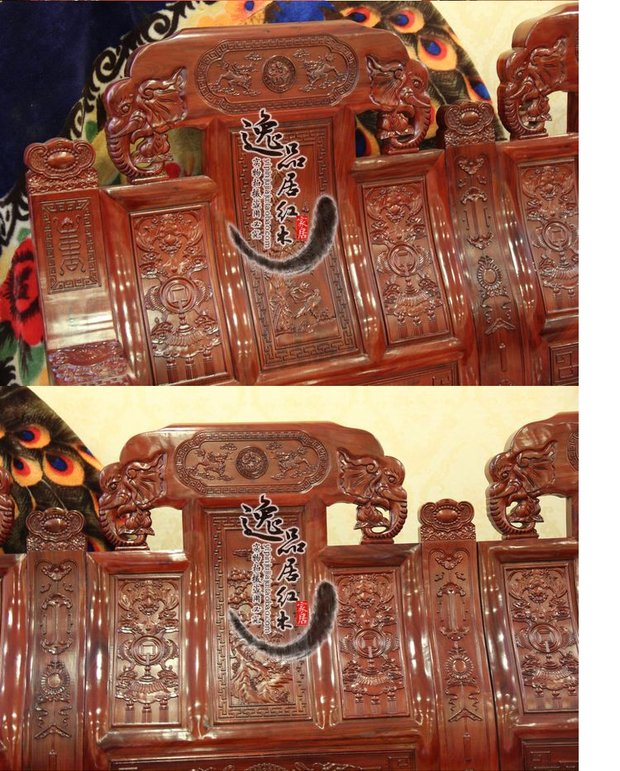 Dongyang mahogany đồ nội thất gỗ hồng mộc voi đầu voi Fu xanh cuộc sống sofa sofa gỗ gụ sofa bàn cà phê sofa - Bộ đồ nội thất giường gỗ