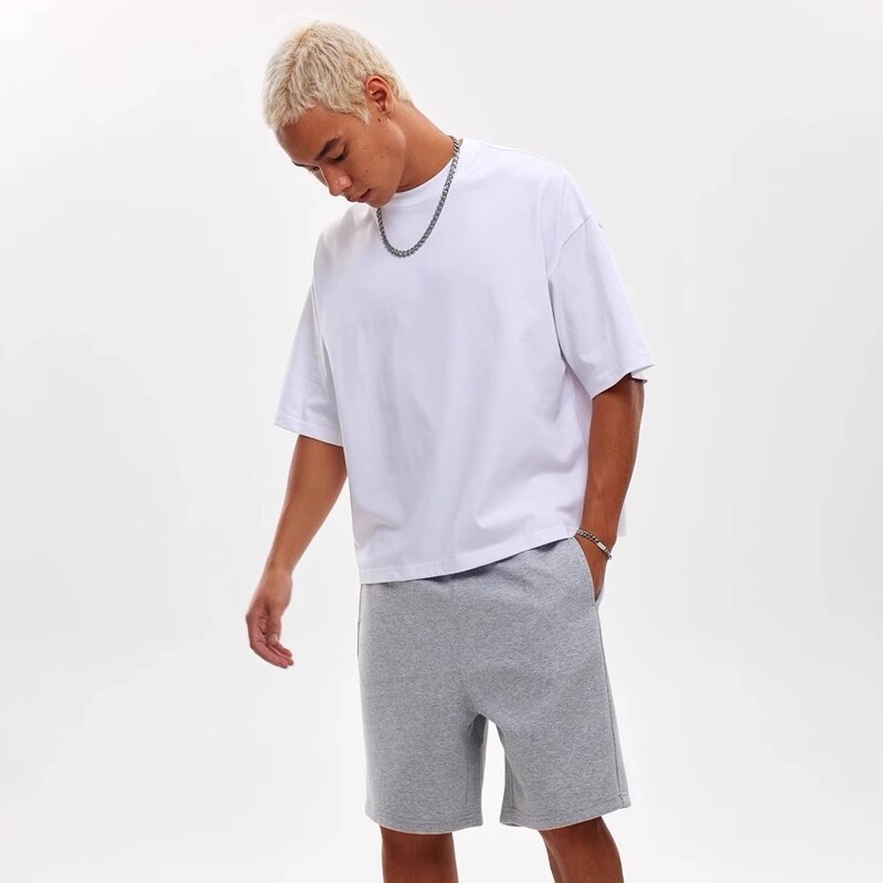 Sgc American-Style Boxy Short Wide-Fit 280g Heavyweight Pure Cotton Short-Sleeve T-Shirt Loose Round Neck Unisex Basic Short Top