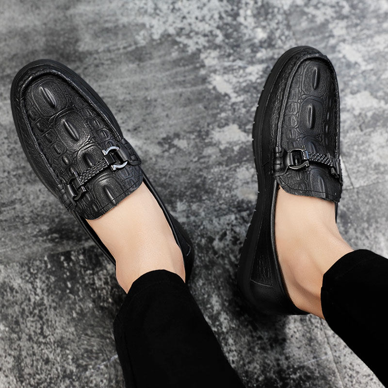 Large size 45 beans Bean Shoes Men Genuine Leather Big Numbers Youth 46 Sloth Shoes Driving Shoes 47 A Foot Pedal Casual Leather Shoes 48