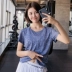 QTS thể thao tay ngắn nữ giảm béo thon gọn yoga tập thể dục chạy bộ áo thể dục nhanh khô áo thun thoáng khí mùa hè Áo phông thể thao