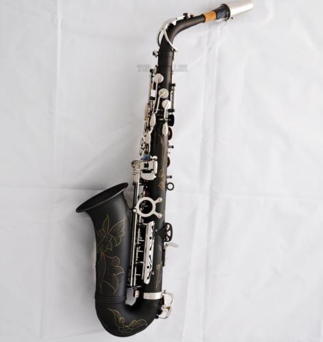 Saxophone tuyệt đẹp Satin đen Niken Bạc Giáo sư High F Reed Chuyên nghiệp Nhạc cụ phương Tây Saxophone / Tube đàn taylor