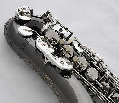 Mua sắm saxophone Chuyên nghiệp màu đen bạc phụ ống niken vàng Chuông cao F mới chơi nhạc cụ saxophone / ống - Nhạc cụ phương Tây guitar điện