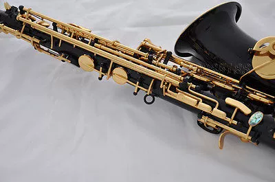 Mua saxophone đen sơn mài chuông vàng tầm trung Eb cao F khắc chuyên nghiệp chơi nhạc cụ saxophone / ống