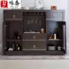 New Chinese style solid wood dining side cabinet Living room bucket cabinet Modern simple entrance double door with drawer storage cabinet