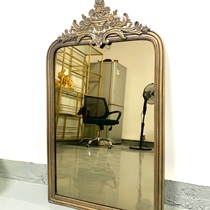Handmade brass British retro home pure copper jewelry creative makeup table mirror toilet light luxury desktop Princess Mirror