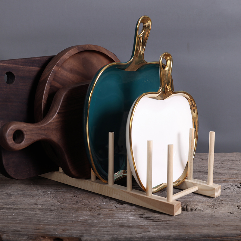 Japan-style kitchen Multi-functional shelve solid wood Dish Rack Kitchenette equipped with wooden drain shelf Plate Racks