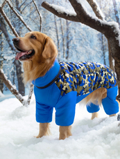 Одежда для животных 宠物狗衣服冬季加绒加厚保暖冬装中大型犬防水反光狗棉衣运动红色