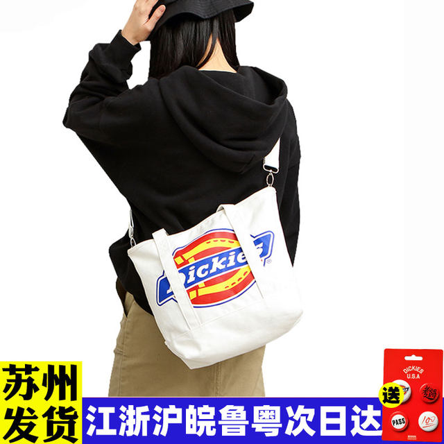 Dickies Douyin style dickies one-shoulder canvas bag women's messenger bag tote bag college student class