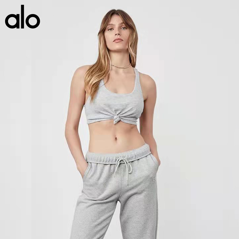alo yoga official website yoga beauty back sports underwear fitness sports bra tie knot detachable vest