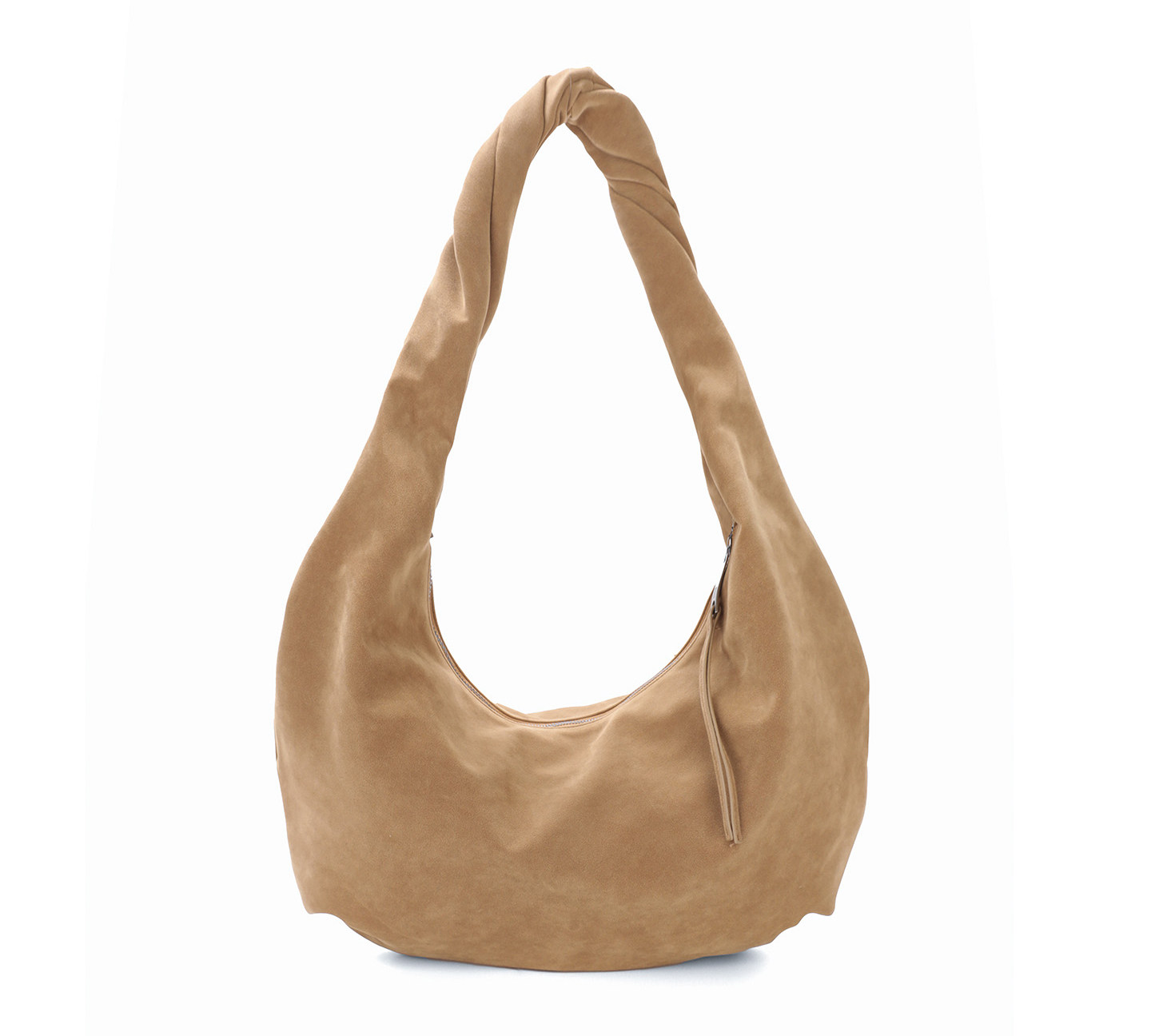 JANDRESS Khaki Faux Leather Zip-Top Underarm Bag