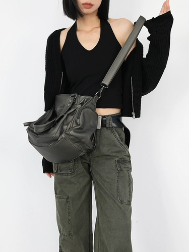 Простые/оригинальные антикварные зеленые брюки Sri Lincoln с карманами и карманами на молнии, сексуальная мотоциклетная сумка Y2K, сумка через плечо через плечо