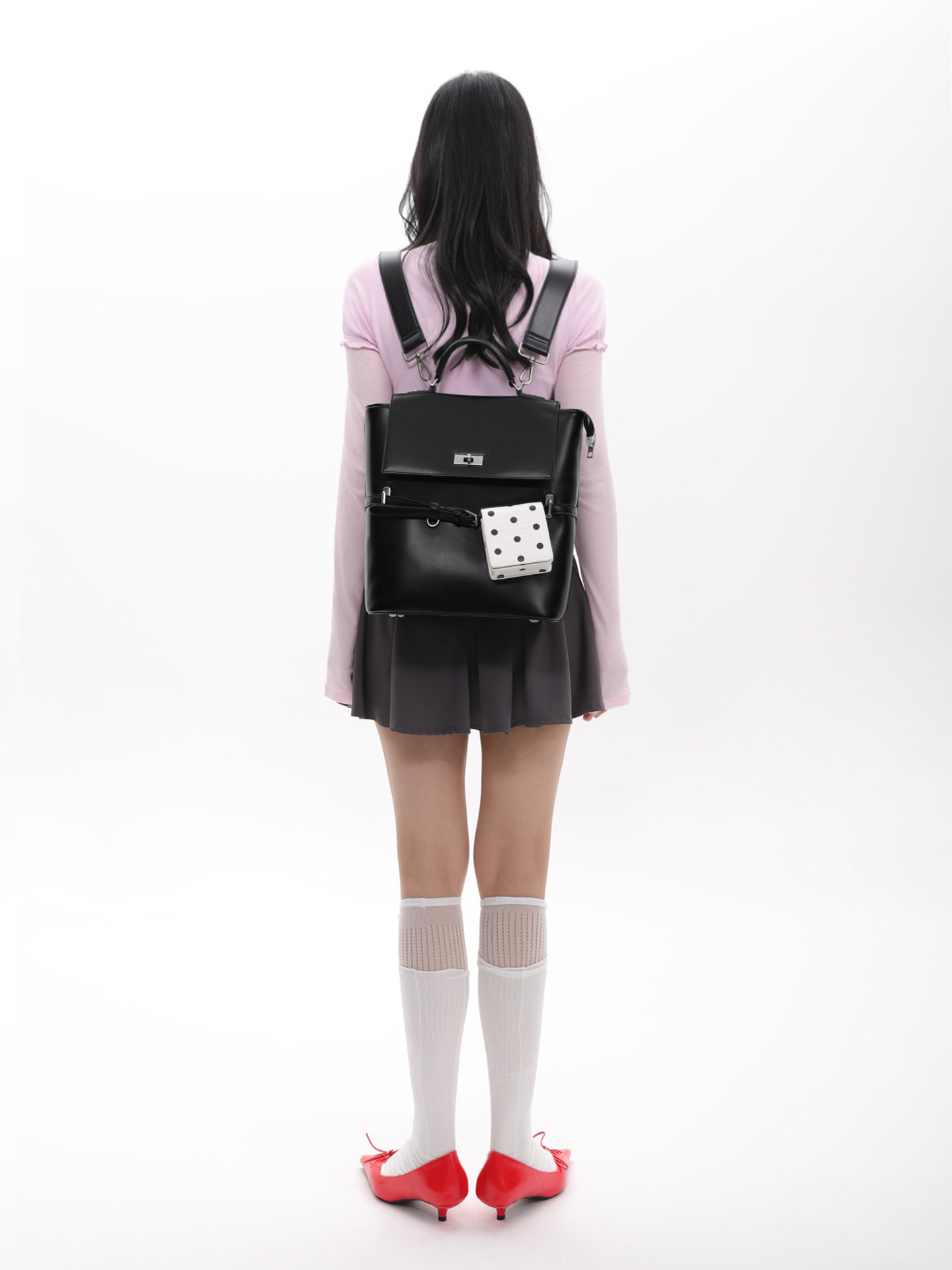 JANDRESS Black Contrast 3-Way Backpack