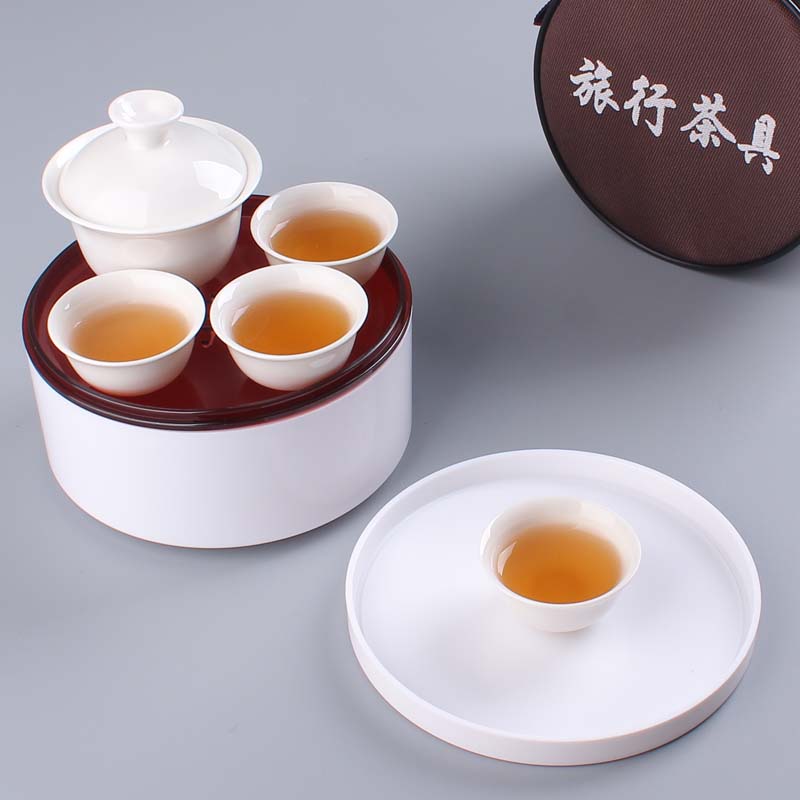 Dormitory Simple Chaoshan Kung Fu Tea Set Portable Bag Travel Small Outdoor Travel Pack Mini Plastic Tea Tray