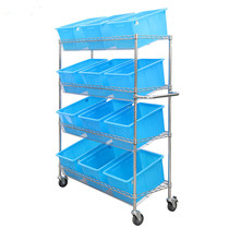 Mall inclined shelf inclined belt wheel mobile supermarket display rack convenience store store store push trolley shoe rack