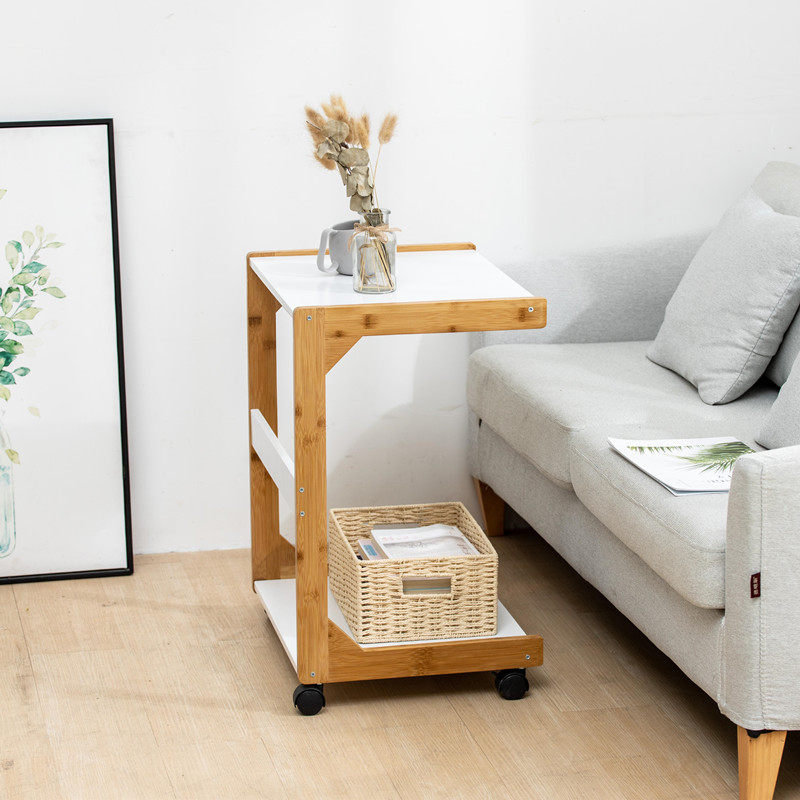 Mobile tea table tea car small tea table solid wood tea table home living room balcony burning water tea table tea water shelf