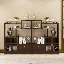Living Room Solid Wood Multilayer Tea Side Rack Containing Cabinet Tea Water Cabinet New Chinese Office Pendulum shelve locker locker