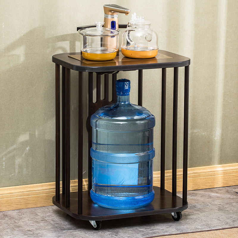 Mobile boiling water integrated tea rack cabinet tea table home small living room coffee table tea table side cabinet tea cart solid wood